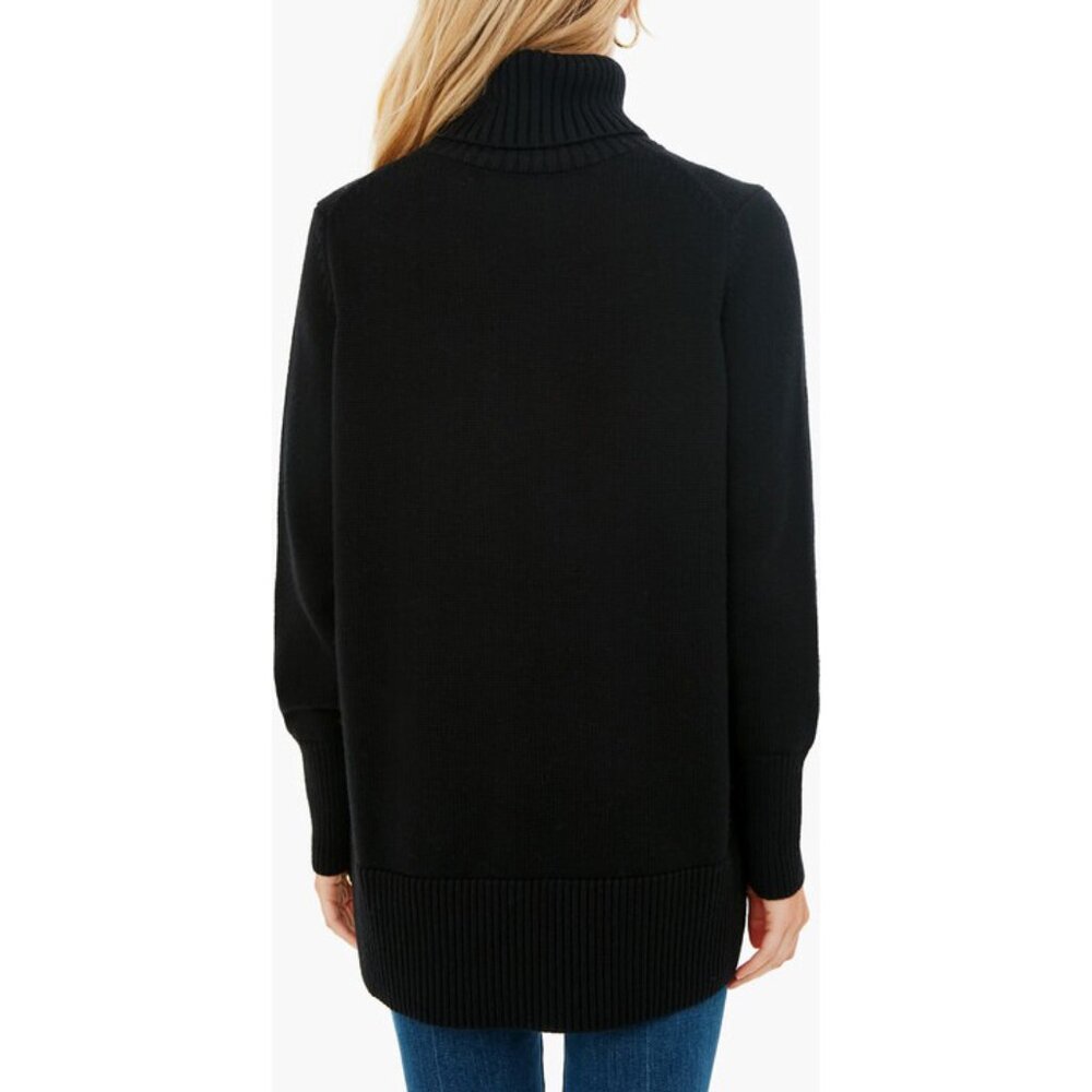 Last Chance! New Tnuck Sophia 100% Wool Gold Button Turtleneck Black Small $298 - Picture 4 of 11